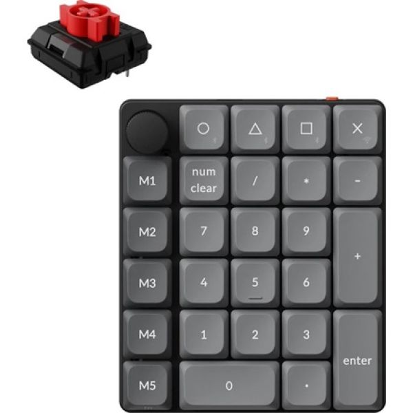 Keychron K0 Max Bluetooth / vezeték nélküli Milk POM Red mechanikus numerikus billentyűzet fekete
