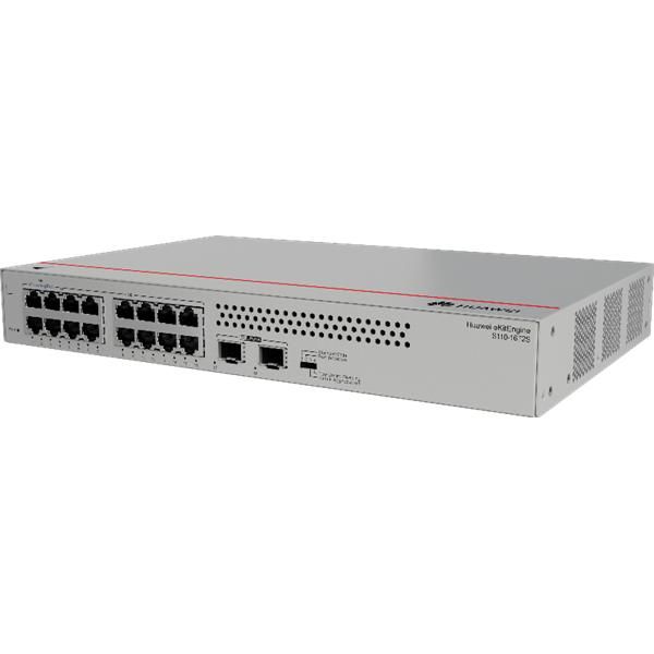 Huawei eKit Switch 16x1000Mbps + 2x1000Mbps SFP, Nem menedzselhető, Rackes/Asztali, fanless - S110-16T2S
