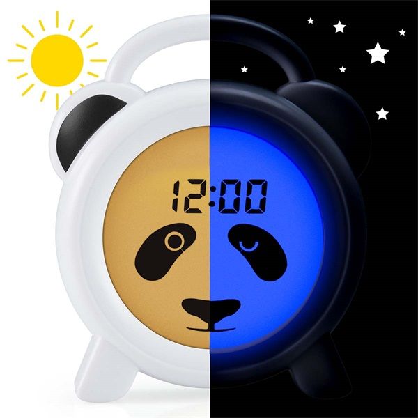 Alecto BC100PANDA Alvástréner éjszakai fény és ébresztőóra panda