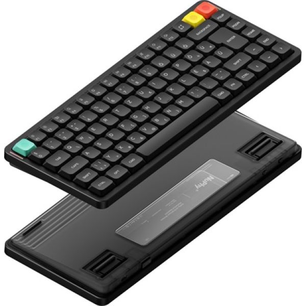 NuPhy Air75 V3 Bluetooth / vezeték nélküli magyar Gateron Red nano mechanikus billentyűzet fekete