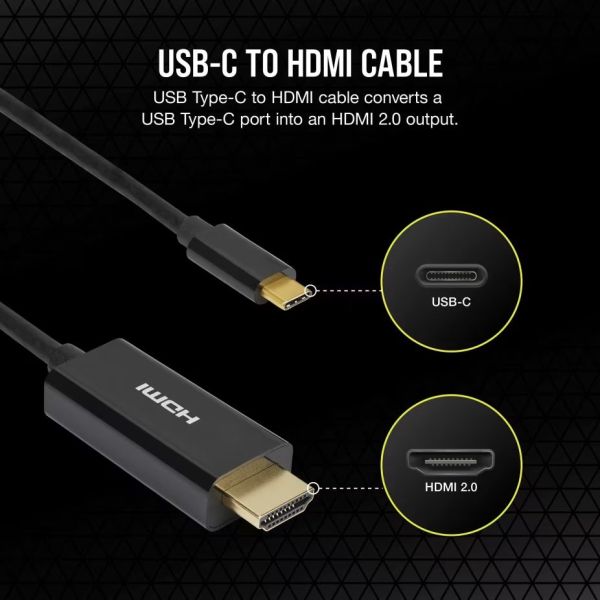 Corsair USB Type-C to HDMI Cable 0,9m Black
