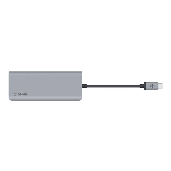 Belkin Connect USB-C 7-in-1 Multiport Hub Adapter Grey