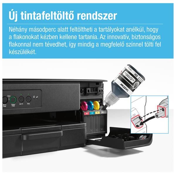 BROTHER Tintasugaras MFP NY/M/S DCP-T435W, A4, színes, 16 lap/perc, WiFi/USB, 6000x1200dpi, manuál duplex, 128MB