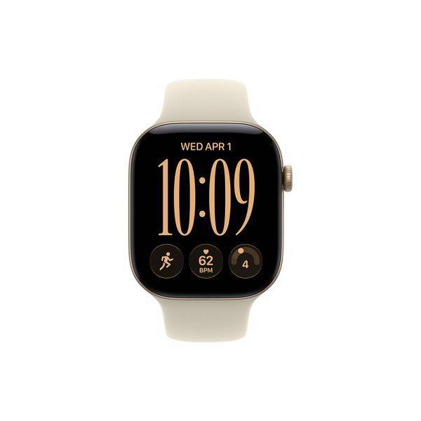 Apple Watch S12 Cellular 42mm Light Gold Aluminium Case with Sand Sport Band - S/M