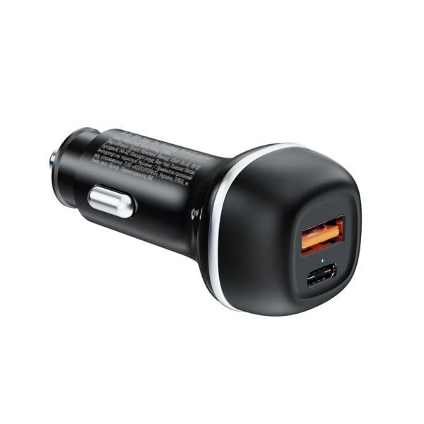 ColorWay Car Charger 2USB (Type-C PD45W + USB QC3.0 18W) 63W Black