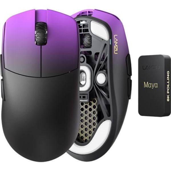 LAMZU MAYA Champions 8K optikai vezeték nélküli gaming egér fekete-lila