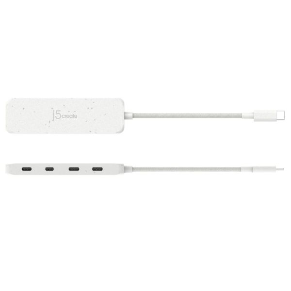 j5create Eco-Friendly USB-C to 4-Port Type-C Gen 2 Hub Nature White