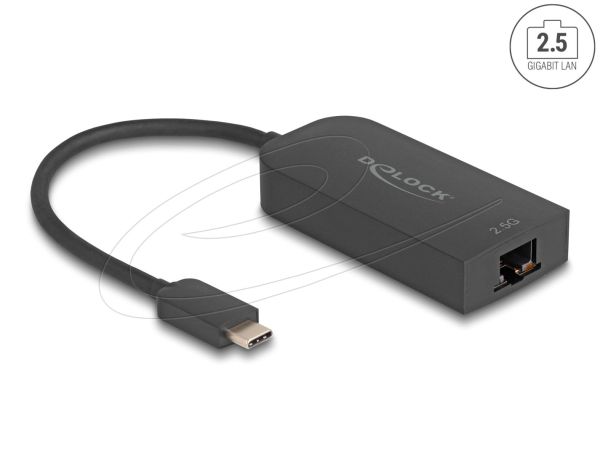 DeLock USB Type-C Network Adapter 2.5 Gigabit LAN 1 x RJ45 ASIX