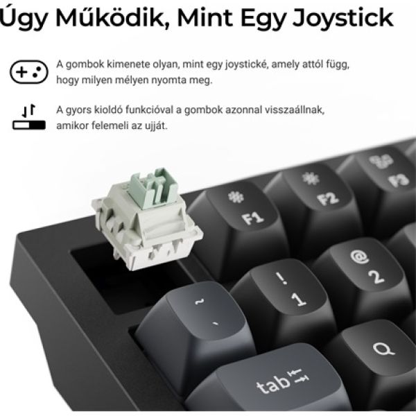 Keychron Q1 HE 8K USB magyar Ultra-fast Lime Magnetic mechanikus billentyűzet fekete