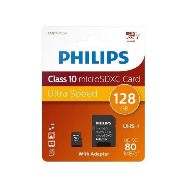 Philips MicroSDXC 128 GB Class 10 UHS-I U1 + Adapter