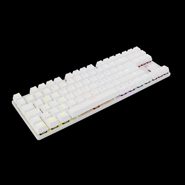 White Shark WS GK-2106W/R-US COMMANDOS fehér mechanikus angol (red switch) gamer billentyűzet