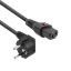 ACT AK5041 Powercord Schuko CEE 7/7 male (angled) - C13 IEC Lock 3m Black