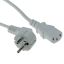 ACT Powercord mains connector Schuko CEE 7/7 male (angled) - C13 IEC 60320 1m White