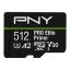 PNY 512GB microSDXC Pro Elite Prime Class 10 U3 V30 A2 + adapterrel