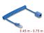 DeLock RJ45 Coiled Cable plug to jack Cat.6 UTP 0.45 m to 0,75m Blue