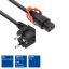 ACT Powercord Schuko CEE 7/7 male (angled) - C13 IEC Lock+ 1m Black