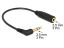 DeLock Audio Cable Stereo jack 3,5 mm 3 pin male angled > Stereo jack 2,5 mm 3 pin female