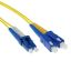 ACT LSZH Singlemode 9/125 OS2 fiber cable duplex with LC and SC connectors 1,5m Yellow