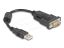 DeLock Adapter USB 2.0 Type-A to 1 x Serial RS-232 D-Sub 9 pin male with ferrite core 0,25m Black