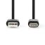 Nedis USB 2.0 USB-A Male to USB-C Male 5W USB Cable 2m Black