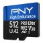 PNY 512GB microSDXC Pro Elite High Endurance Class 10 U3 V30 A2 + adapterrel