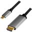 Logilink USB 3.2 Gen1 Type-C to HDMI/M 4K cable 1,8m Black