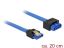 DeLock Extension cable SATA 6 Gb/s receptacle straight > SATA plug straight 20 cm blue latchtype