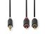 Nedis 3,5mm Male to 2x rca Male 0,5m Stereo Audio Cable
