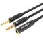 Vention 2in1 3.5mm Audio Cable 0,3m Black