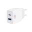 ACT AC2122 USB-C & USB-A charger 20W with Power Delivery White