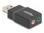 Delock Külső USB hangkártya 2 x 3,5 mm-es sztereo jack Plug & Play audio adapterrel személyi számítógépekhez, laptopokhoz és Mac rendszerekhez fekete