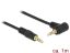 DeLock Stereo Jack Cable 3.5 mm 3 pin male > male angled 1m Black