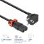 ACT PL0093 Powercord Schuko CEE 7/7 male (angled) - C15 IEC Lock+ 3m Black