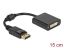 DeLock DisplayPort 1.1 male to DVI female Passive Adapter 0,15m Black
