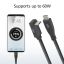 ACT USB 3.0 60W USB Type-C (straight) to USB Type-C (left/right angled) Cable 2m Black