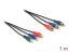 DeLock RCA RGB Extension Cable 3 x male to 3 x female 1m Black