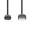 Nedis USB 3.2 Gen 2 USB-A Male to USB-C Male USB Cable 1m Black