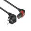 ACT Powercord Schuko CEE 7/7 male (angled) - C13 IEC Lock (up angled) 1m Black