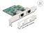 DeLock PCI Express x1 Network Card Gigabit LAN 2 x RJ45 BCM