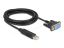 DeLock USB 2.0 to Serial RS-232 Adapter Sub-D 9 female with screws compact connector housing 1.8m Black
