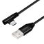 Logilink CU0142 USB 2.0 cable USB-A/M to Micro-USB/M (90°) fabric metal 1m Black
