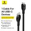 Baseus USB A to USB C 100 W fast charging cable 1m Black