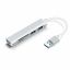 BlackBird USB 3.0 multiport hub 5in1 3xUSB3.0, SD, TF, Silver