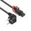 ACT Powercord Schuko CEE 7/7 male (angled) - C13 IEC Lock+ 1m Black