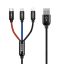 Baseus 3 in 1 USB Cable 1,2m Black