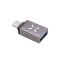 FIXED USB-C - USB-A átalakító, aluminum, szürke