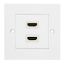 Logilink HDMI wall plate 2-port with 2x HDMI-A cable F/F 4K/30 Hz White