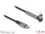 DeLock Data and Charging Cable USB Type-C to Lightning for iPhone, iPad, iPod angled with stand function 1,5m MFi Black
