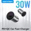 Vention Car charger USB-A+C 2port 30W Grey