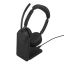 Jabra Evolve3 65 MS Stereo Link 390a Wireless Bluetooth Headset + Stand Black
